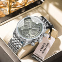 Luxury Mens Chronograph Stainless Steel Watch Date Luminous Waterproof