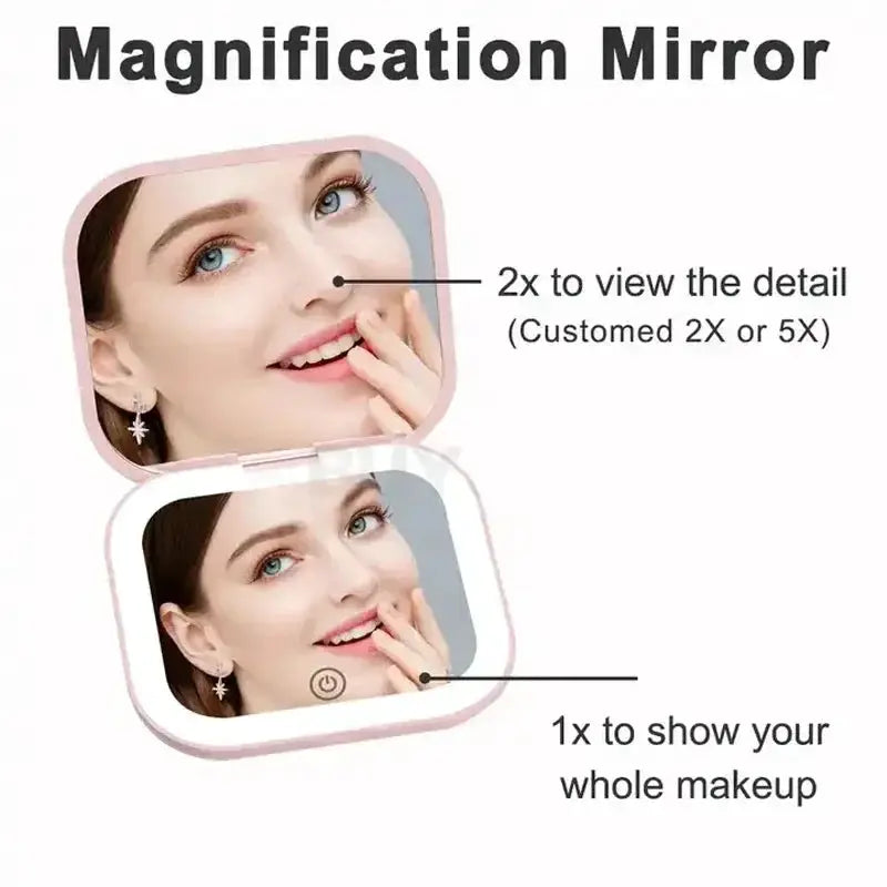 Compact Small Mini Gift Vanity Table Mirror 2X Magnifying