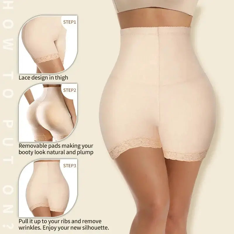 High Waist Padded Butt Lifter Shapewear For Women Pads