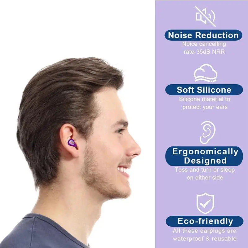 XINKATIOR Waterproof Anti Noise Silicone Earplugs for Sleep