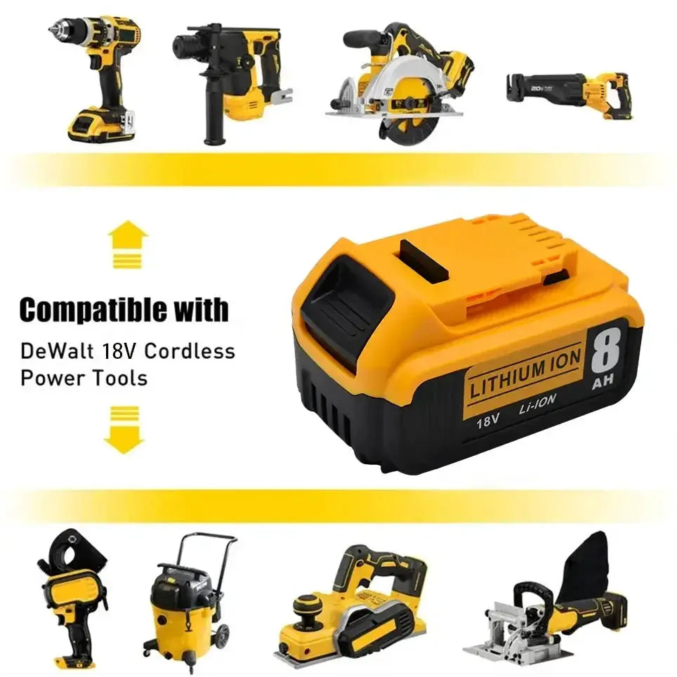 18V High Capacity Lithium Battery 5Ah For Tools Rechargeable