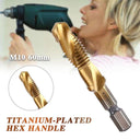 Tap Drill Bit Set Titanium Plated HSS Screw Thread Hex Shank Kit