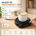 SR-08 Smart Coffee Mug Warmer 3 Temp Settings 8H Auto Shut Off Buzzer PTC Fast Heating NTC Flat Cups Home Office EU US Plug Desk