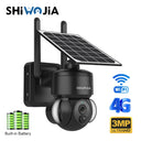 SHIWOJIA Mini Solar Camera 4G Wifi PTZ 3MP 4X Zoom