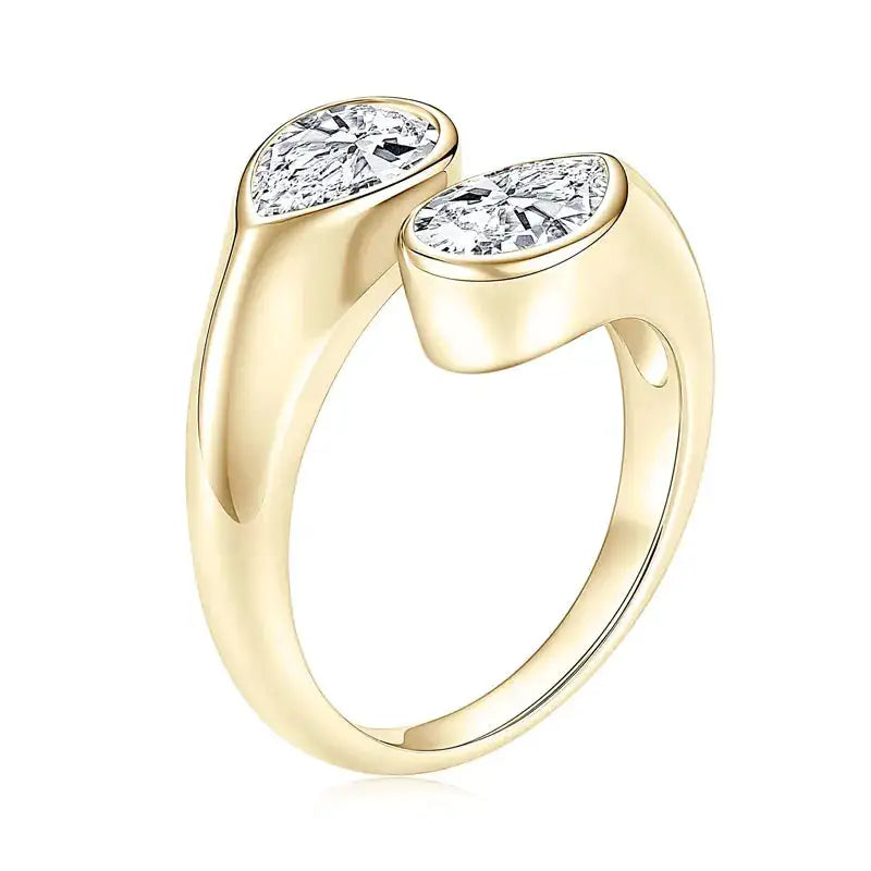 Gold Filled Moissanite Open Ring — product image 3