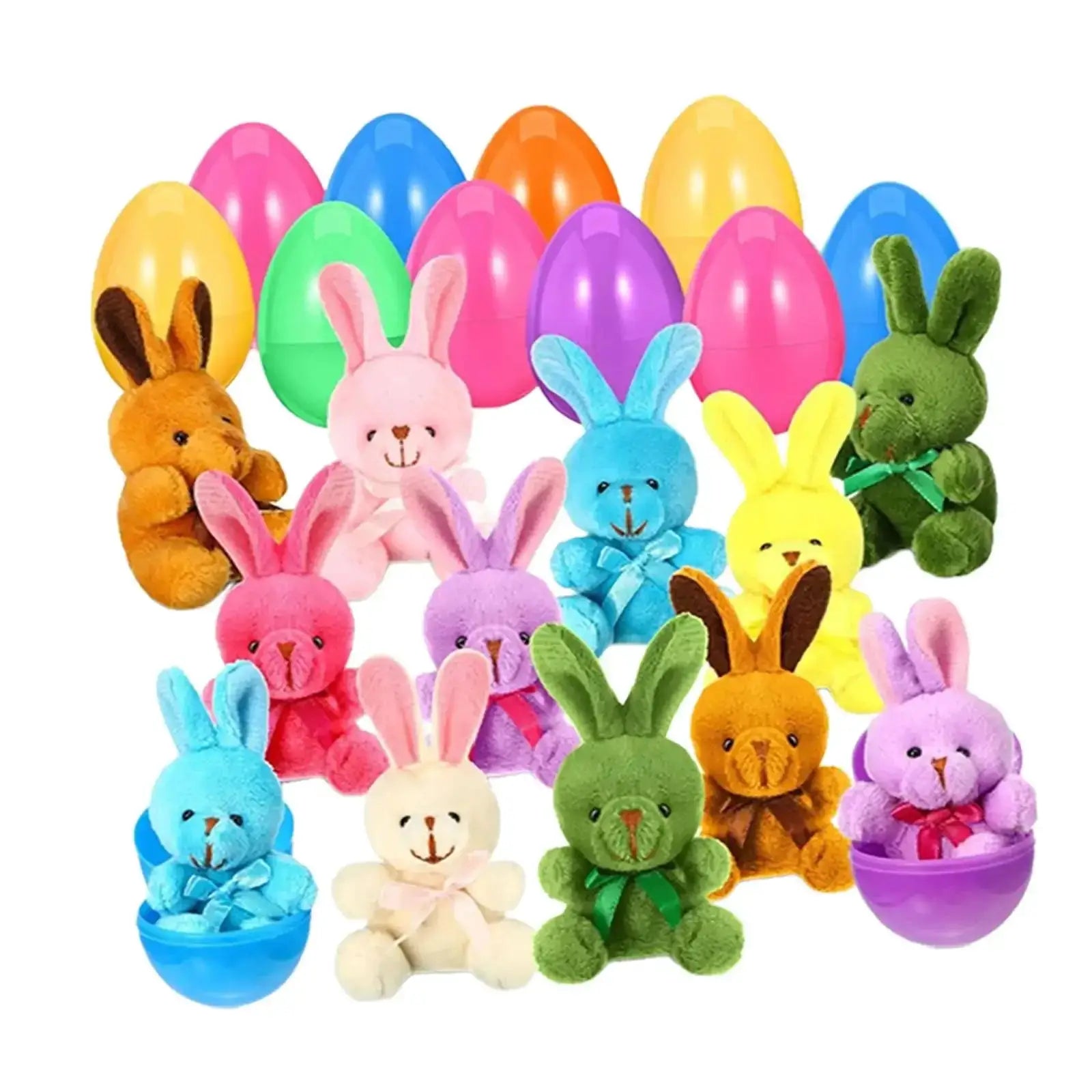 12Pcs Prefilled Easter Eggs With Plush Bunny Toys Gift