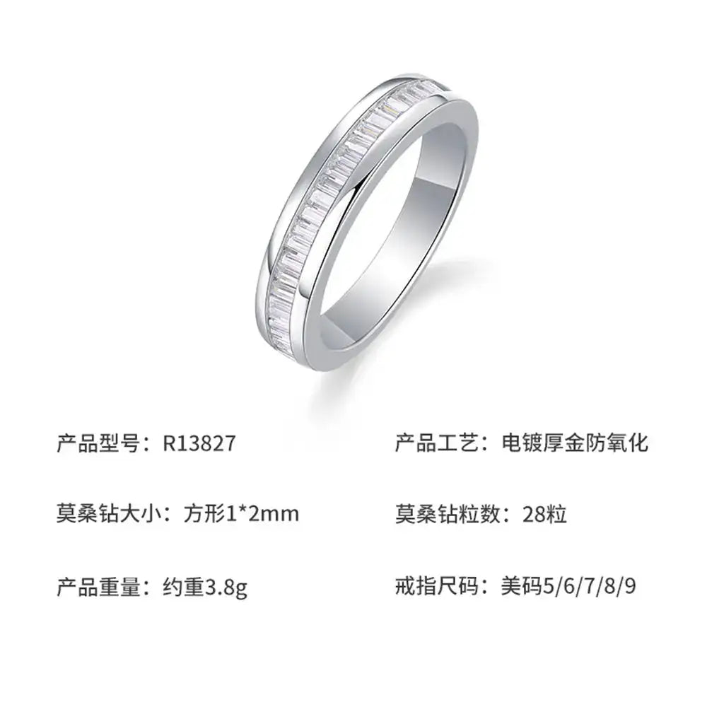Sterling Silver Gold Plated Silver Moissanite Ring — product image 2
