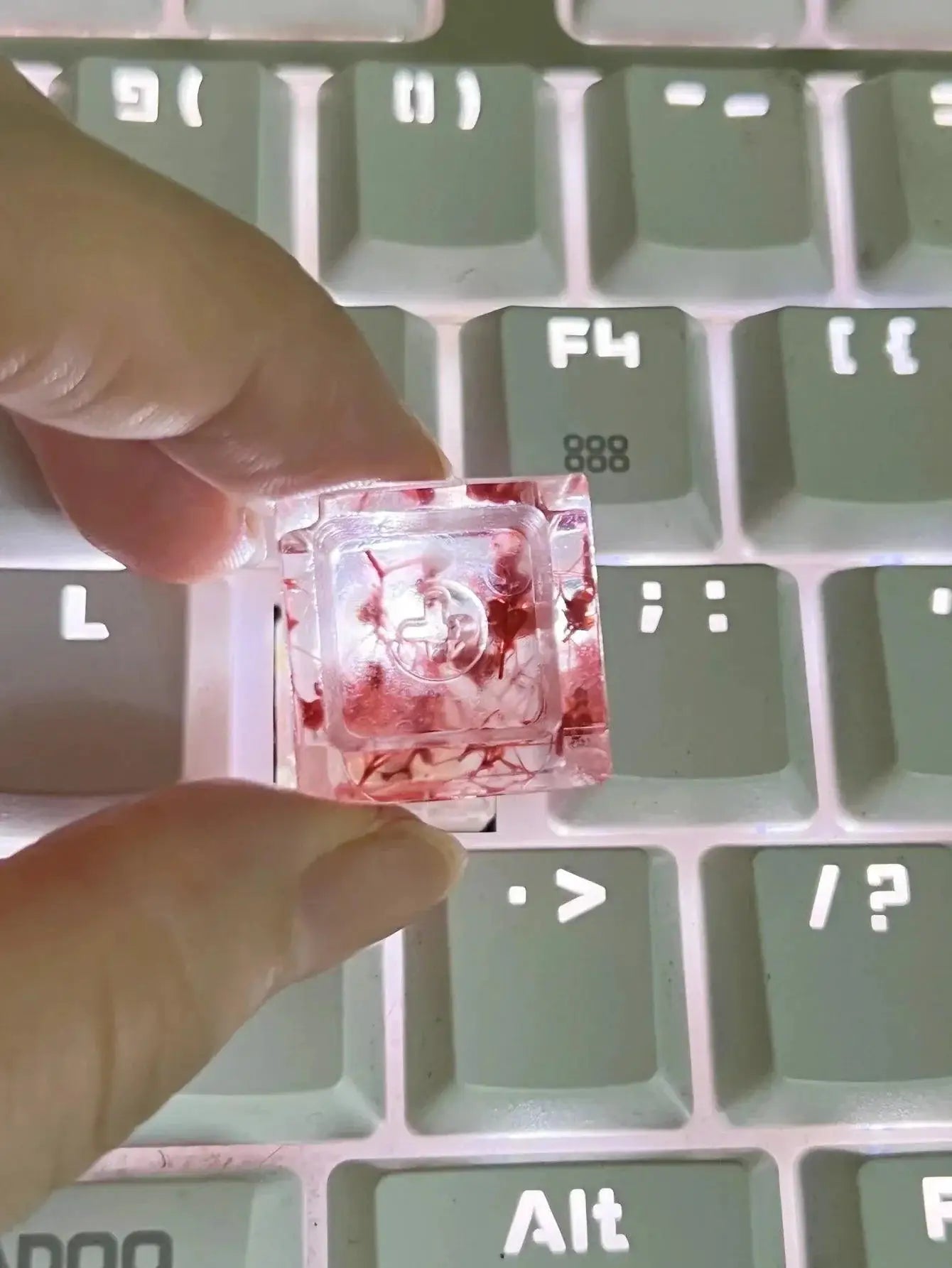 Translucent Leaves Epoxy Keycap Inspired By Nature