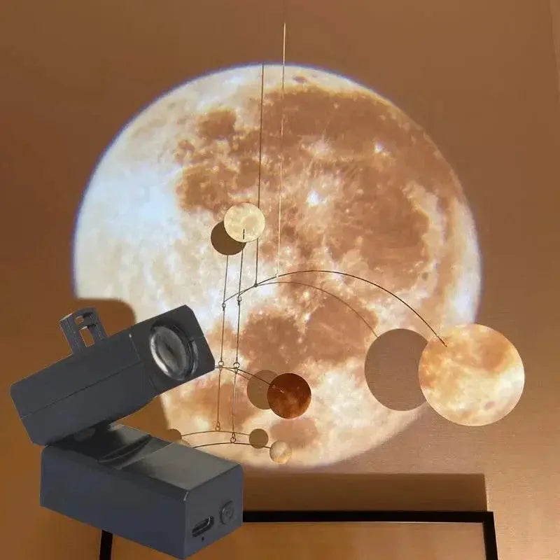 Rechargeable Celestial Star Projector With Earth Moon Lamp