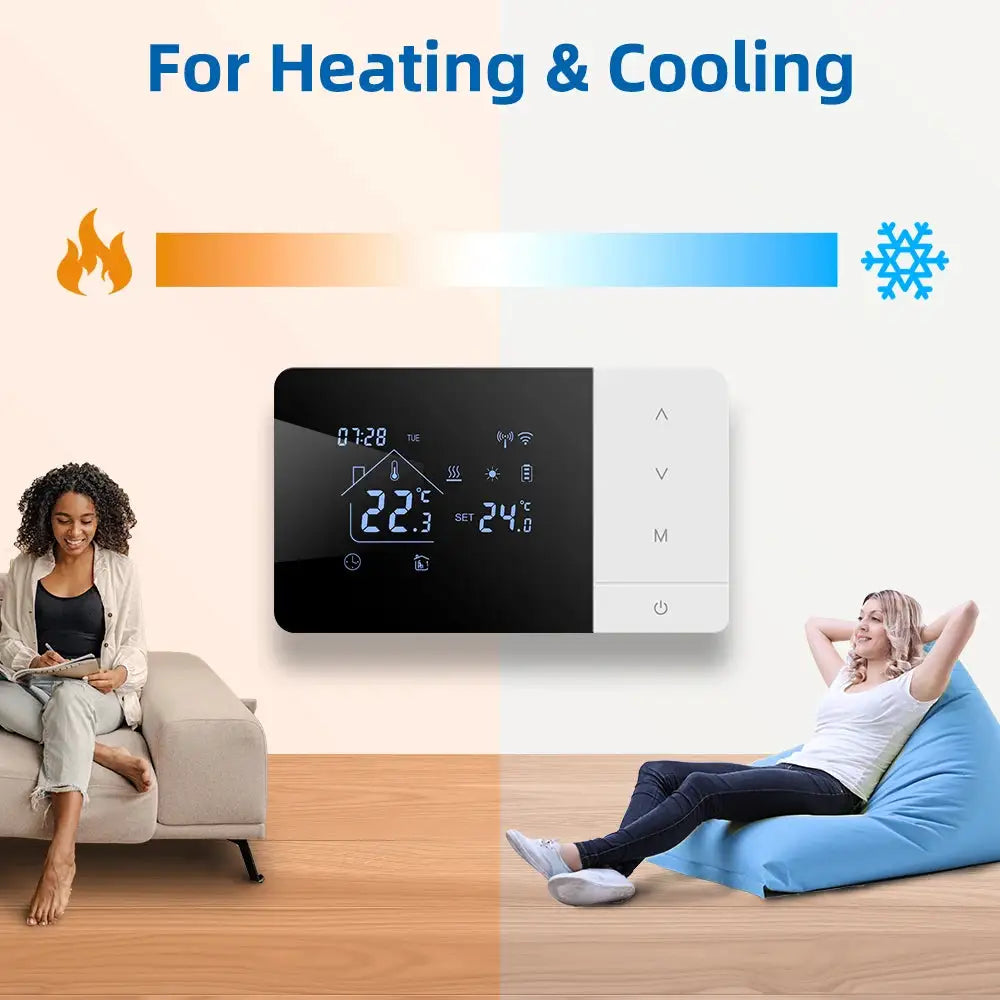 Beok Smart Battery Powered Thermostat for Gas Boiler Heating/Cooling Temperature Controller Alexa Google Home