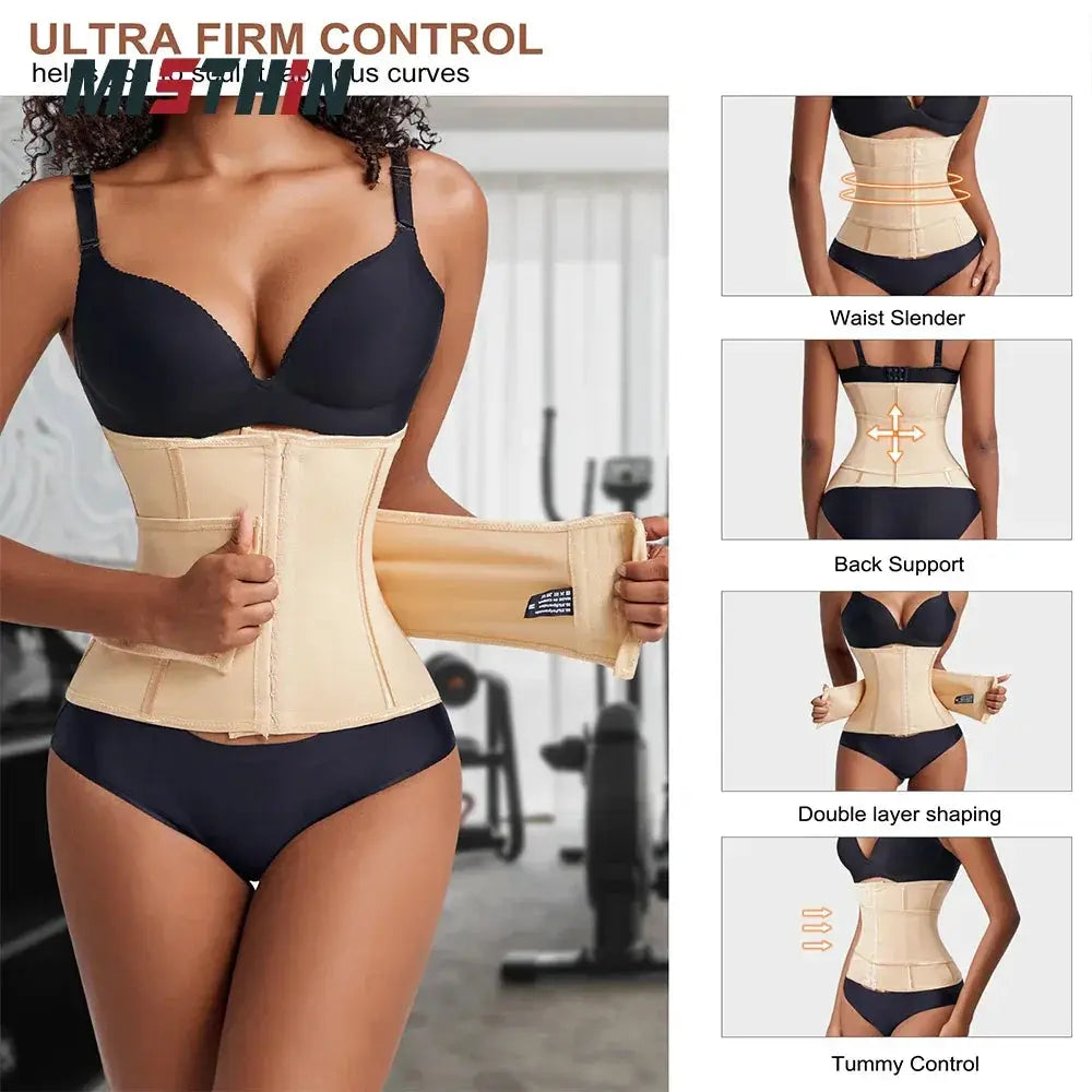 Large Size Double Belt Waist Trainer for Women Shapewear