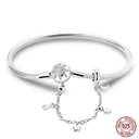 Sterling Silver Snake Chain Heart-shaped