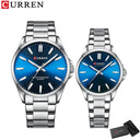 Quartz Stainless Steel Couple Watches with Illuminating Dial