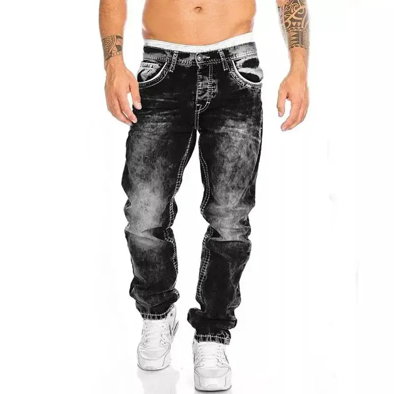 Mens Straight Stretch Slim Jeans Brands Homme Pants