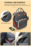 USB Mummy Bag Diaper Bag Backpack Waterproof Large Capacity