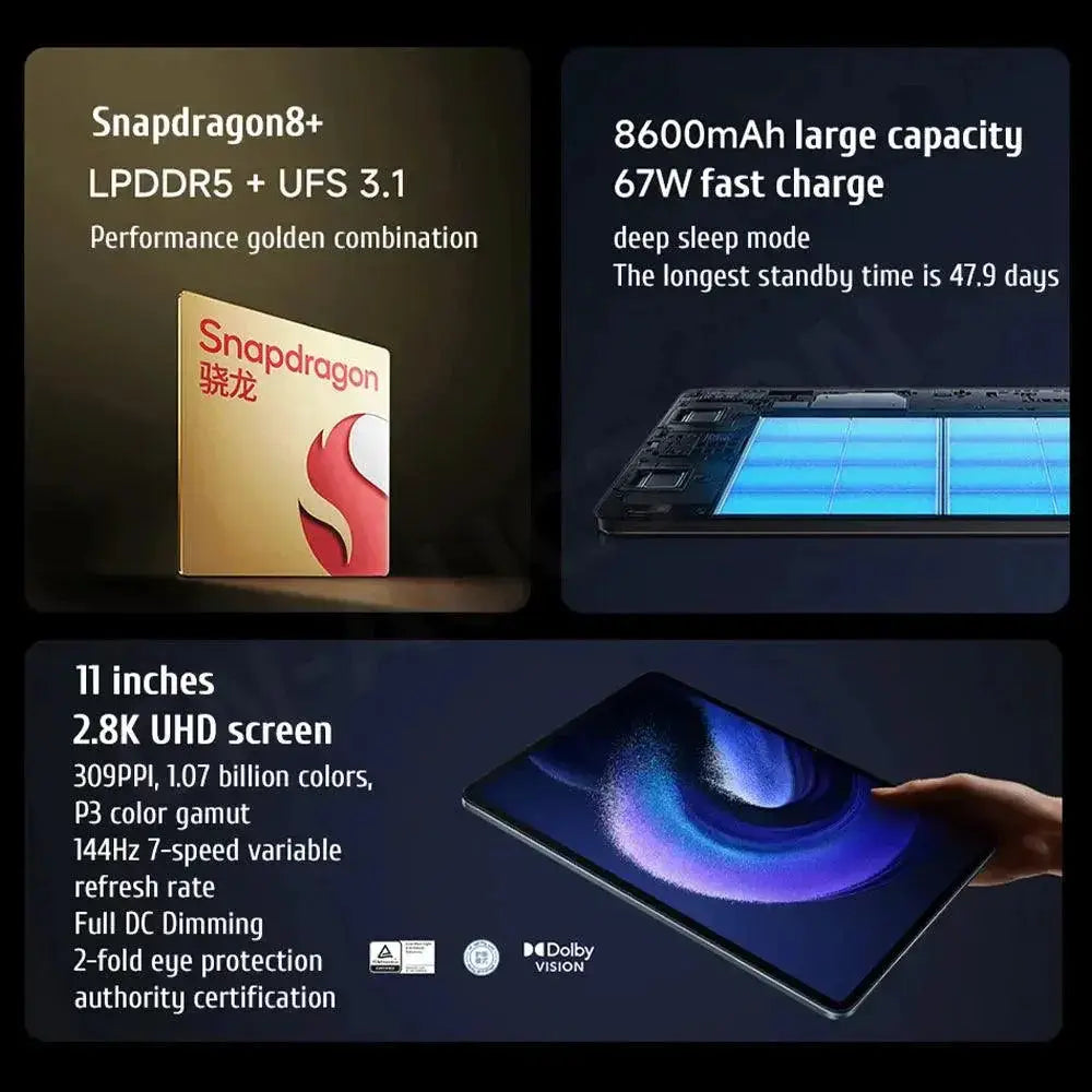 Xiaomi Mi Pad 6 Pro Tablet Snapdragon 8 Plus 11 Inch 144Hz