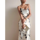 Satin Slip Dress: Floral Fishtail Summer Chic Elegance