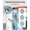 SucceBuy Wall Mount Fan inch Wall Mounted Hanging Fan Adjustable