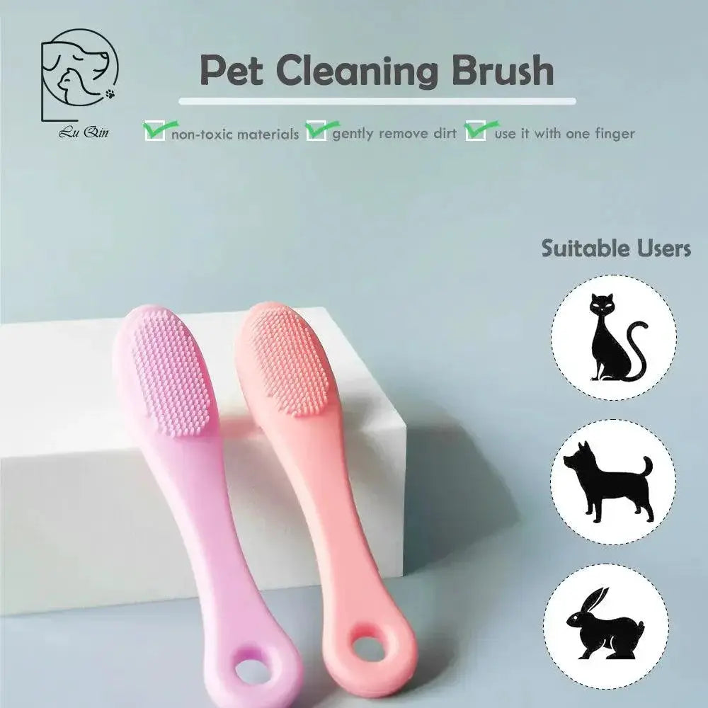 Pet Finger Brush Soft Silicone Tool For Cat And Dog Grooming