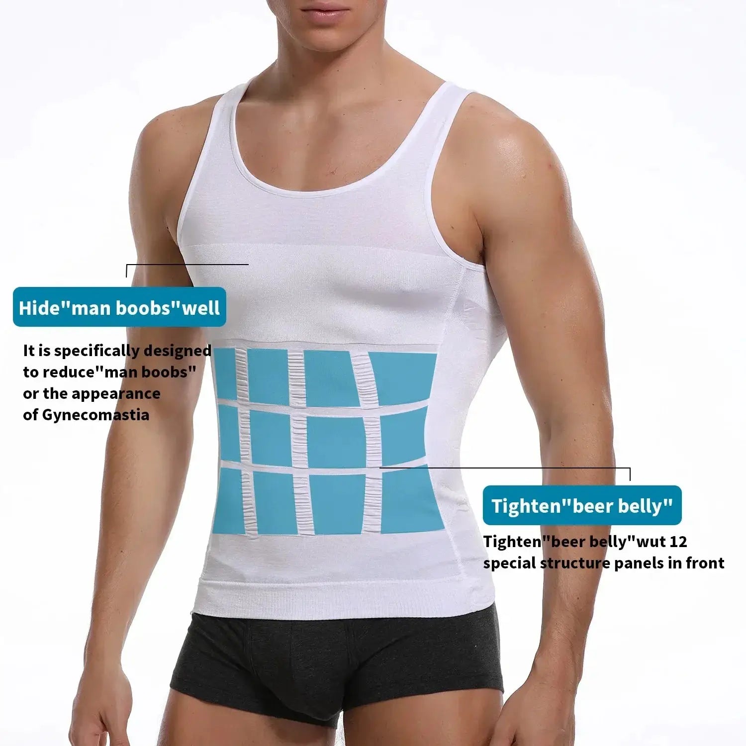 Mens Compression Slimming Corset Vest For Tummy Control