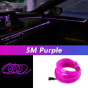 Car Interior LED Neon EL Strip Light USB Ambient Lamp 5M