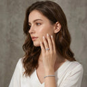 Elegant Half Eternity Silver Ring
