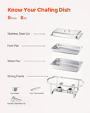 SucceBuy Qt Pack Chafing Dish Buffet Set Stainless Steel Chafer Rectangle