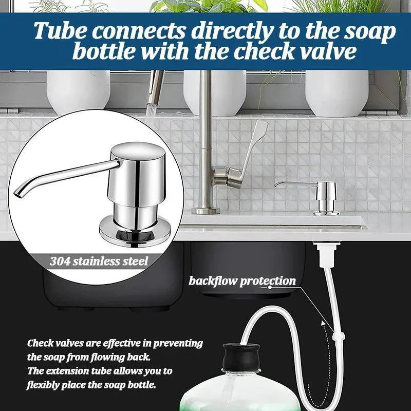 Stainless Steel Soap Pump Kit Premium for Kitchen Use