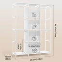 Freestanding Wardrobe Closet Dustproof Hanging Rods & Drawers