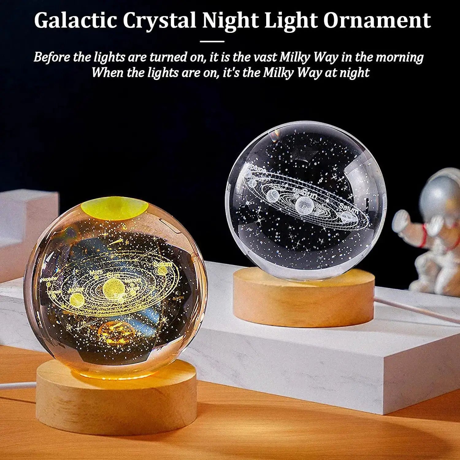 Crystal Ball Celestial Galaxy Usb Led Night Light For Kids