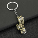 Motorcycle Keychain With Rotating Wheels For Gifts