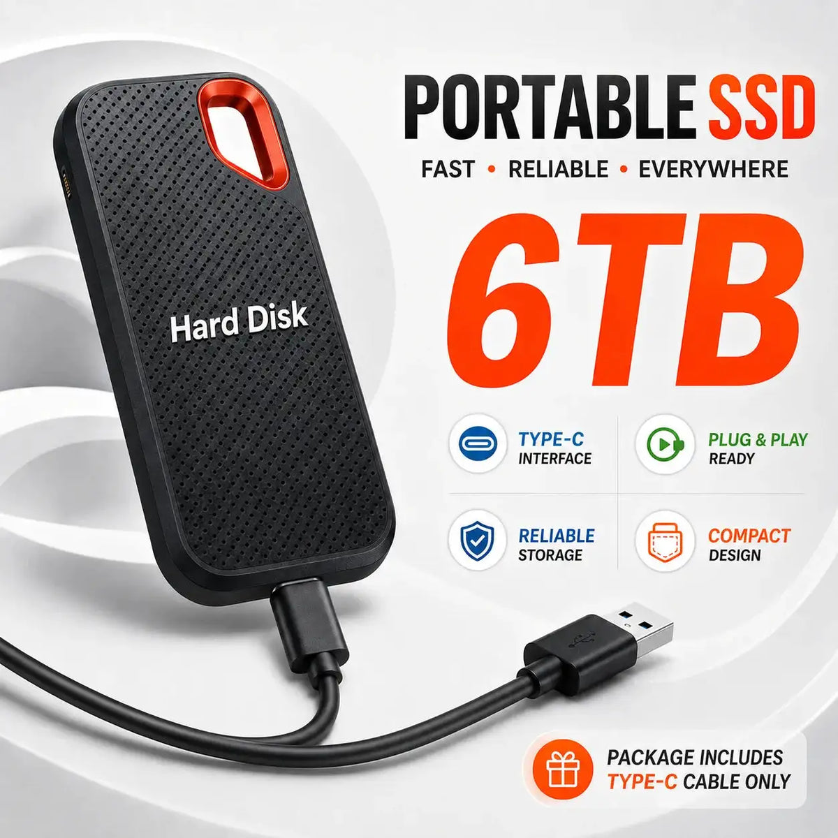 Mini Portable External Hard Drive SSD Type-C Backup Drive — product view 10