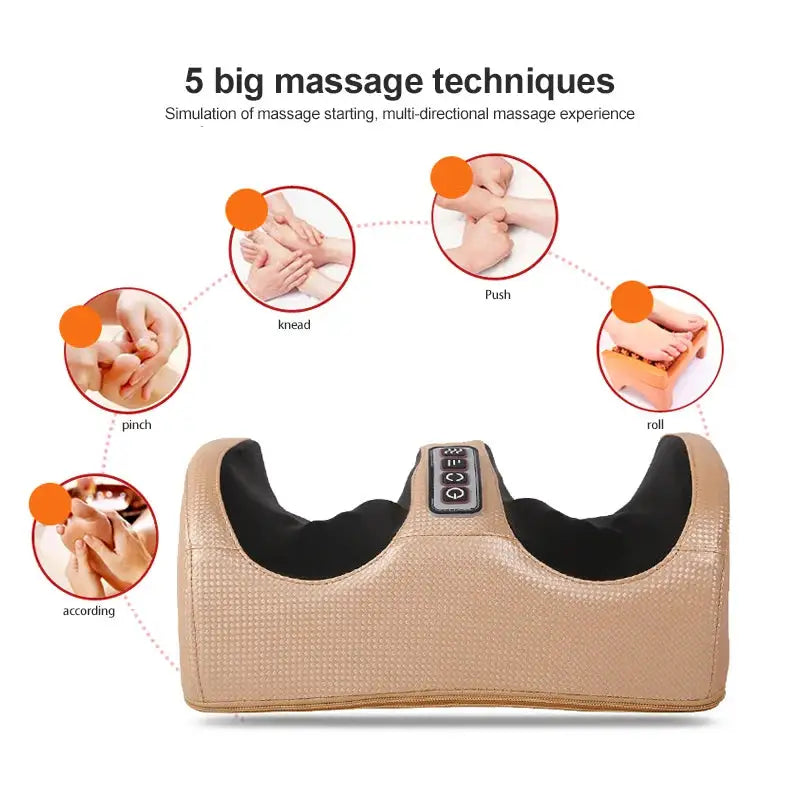 Electric Heated Foot Massager Calf Massage Deep Tissue Kneading Device Hot Compress Leg Feet Muscle Relax Relieve Fatigue