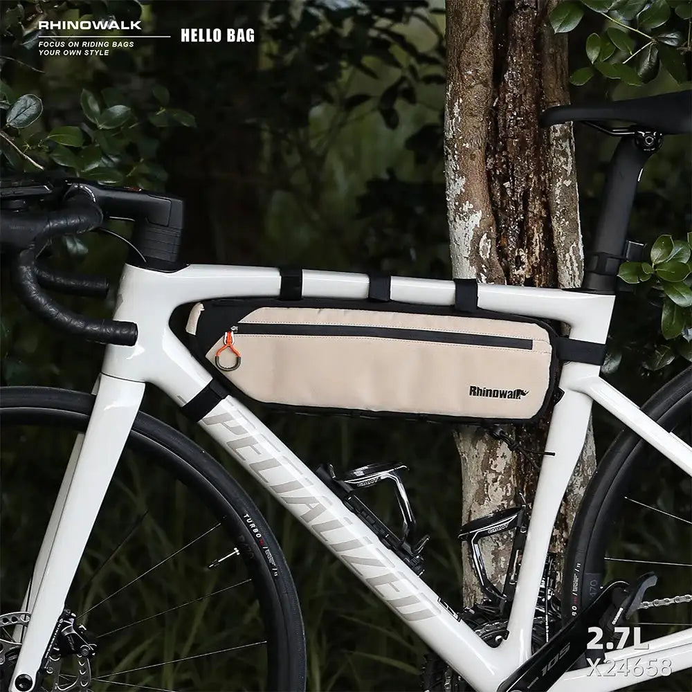 Rhinowalk Bike Frame Triangle Bag Splash-Proof 2.1L-2.7L Bicycle Under Tube Bag Double Sided SBS Zipper Bottom Binding Syste