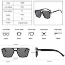 Unisex Vintage Double Bridge Square Sunglasses UV400 Fashion
