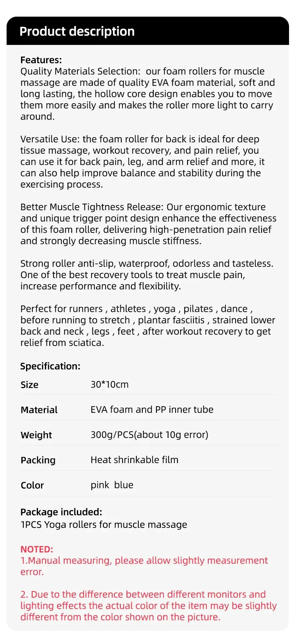 Deep Tissue Foam Roller for Back Pain — product view 11