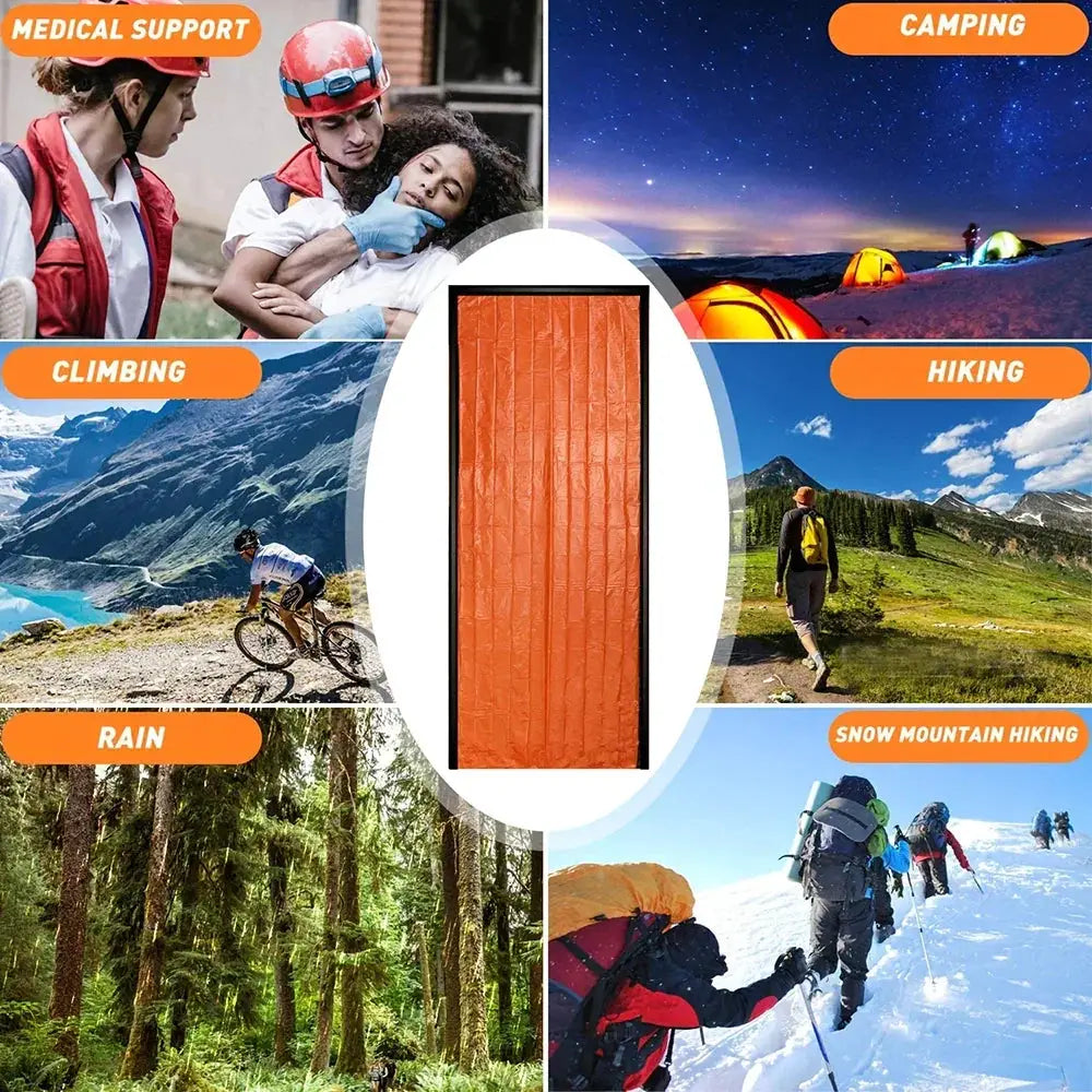 Emergency Sleeping Bag Reusable Warm Survival Blanket