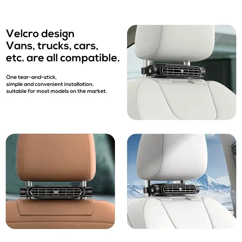 Portable USB Car Seat Fan For Front And Rear Headrests - OurLum.com