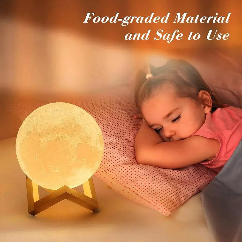 Rechargeable 3D Moon Night Light LED Touch Lamp Decor