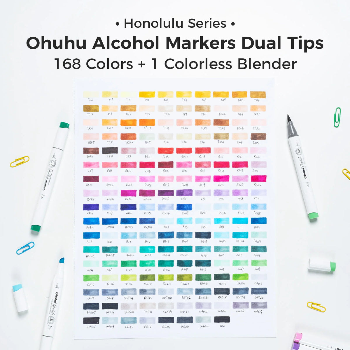 Ohuhu Honolulu Marker Set Colors — product view 6