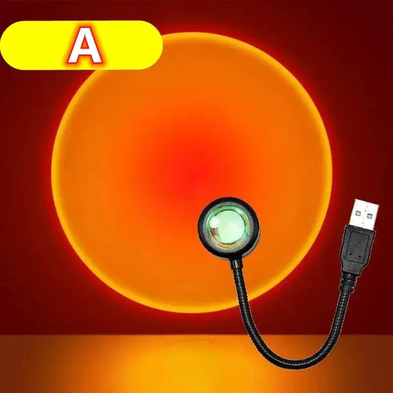 USB Sunset Lamp LED Rainbow Neon Night Light Projector