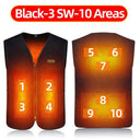 10 Areas Heated Vest Men Women USB Electric Self Heating Vest