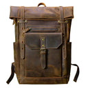 Retro Leather Backpack 15.6 Laptop Bag