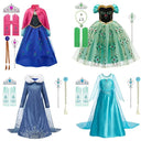 Enchanting Snow Queen Princess Floral Costume Elsa Anna Dress