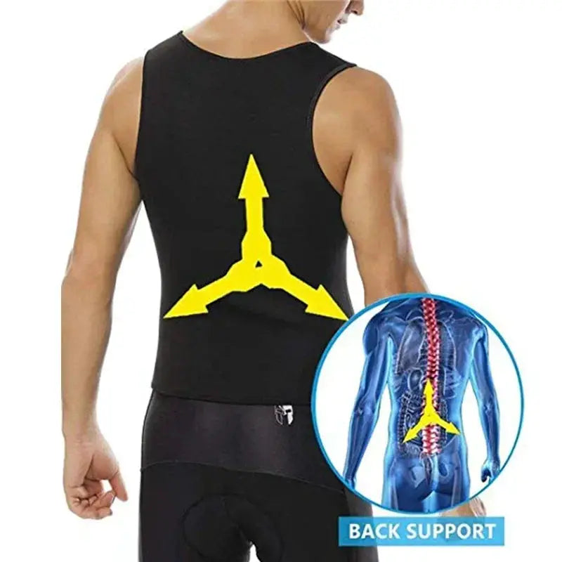 Mens Fitness Sauna Suit Waist Trainer Slimming Sweat Vest