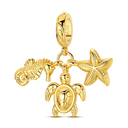 Golden Charm Beads Sterling Silver