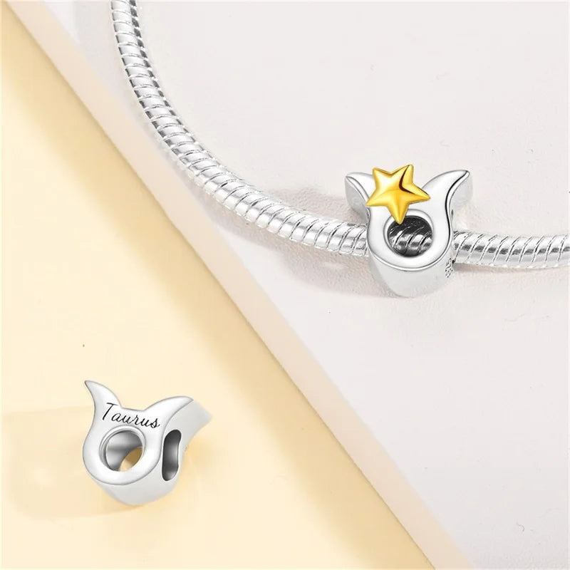Sterling Silver Constellations Charm Golden