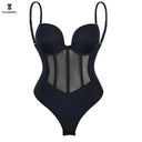 Plus Size Strap Bodysuit Corset - Seamless Shapewear