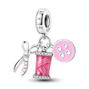 Charm Bead Sterling Silver Pink