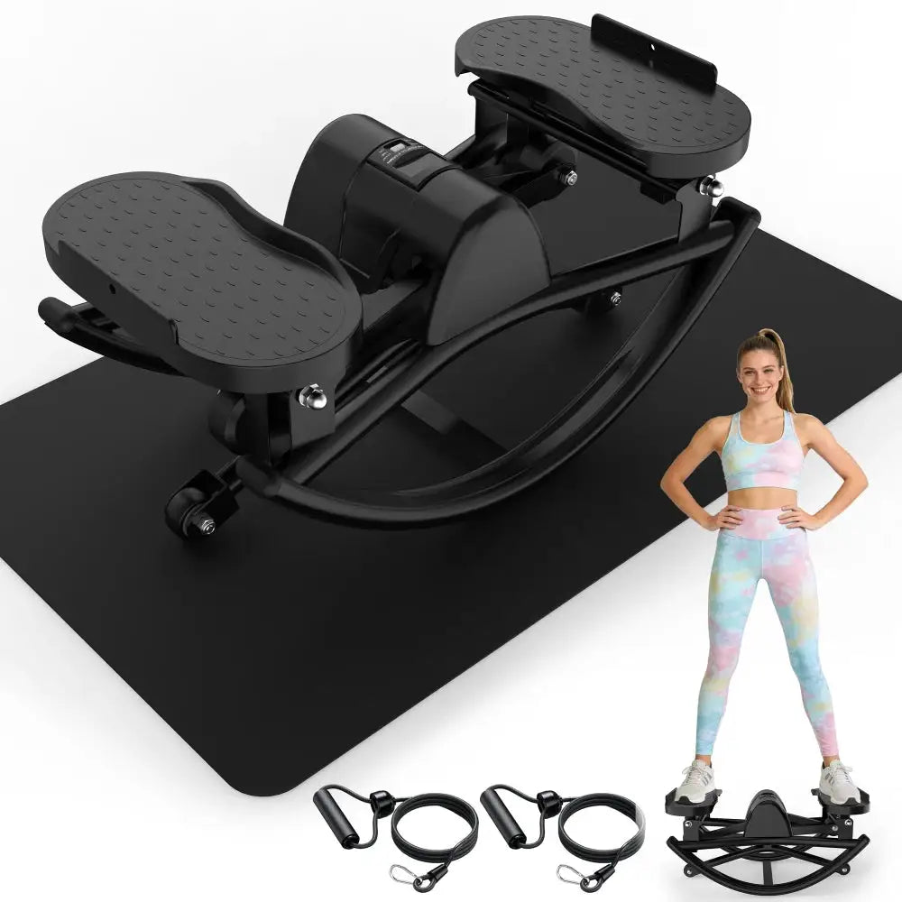Ye Lateral Stepper for Exercise: Rocking Stepper with Resistance Bands, Anti-Slip Mat & LCD Monitor, Professional Home Workout Stair Stepper